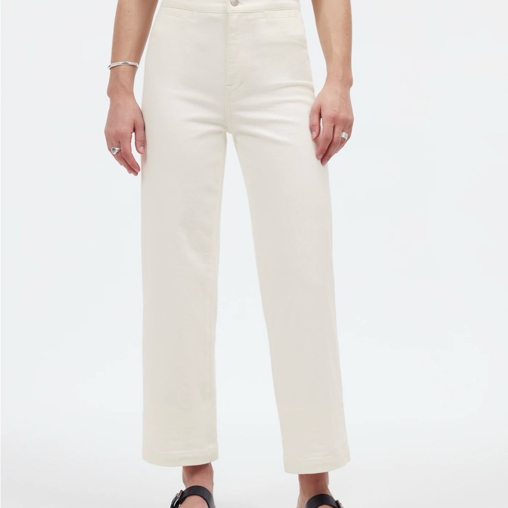 Madewell The Emmett Wide-Leg Crop Jean: Welt Pocket Edition Tile White 29 NWT